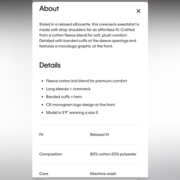 Monologo Calvin Klein Fleece Relaxed Crewneck Sweatshirt - Picture 9 of 12